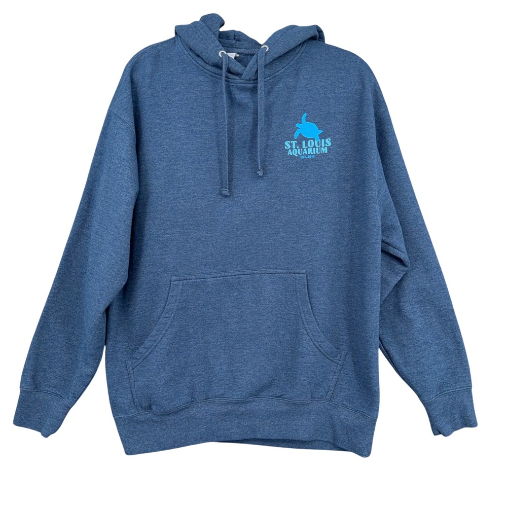 Smart Blanks St. Louis Aquarium Hoodie Unisex XL Cotton Polyester Blue